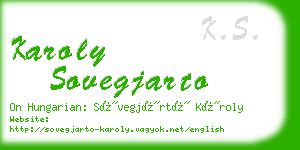 karoly sovegjarto business card